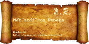 Mészáros Rebeka névjegykártya